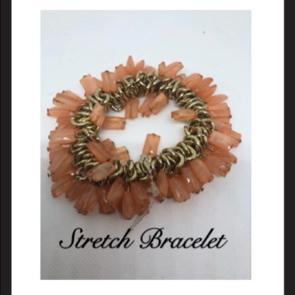 Stretch gold and faux stone bracelet
